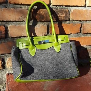💚Funky green fabric handbag